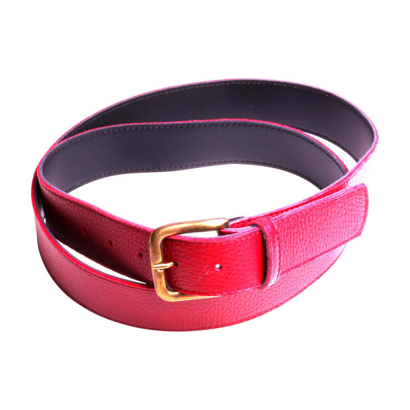 Ceinture Femme Cuir Rouge Grande Taille Cadeau Personnalisé Fabriqué en France.