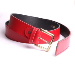 Ceinture Femme Cuir Rouge Grande Taille Cadeau Personnalisé Fabriqué en France.
